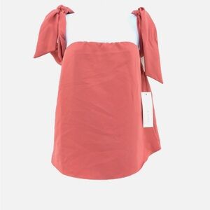 Cooper & Ella Lova Off-The-Shoulder Bow Top in Brick Red Size Medium